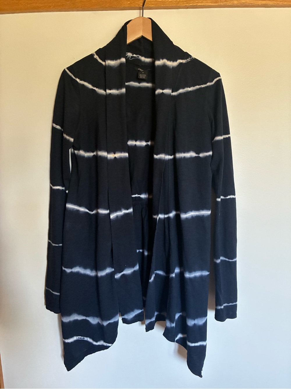 Lucky Brand Open Black Tie-Dye Cardigan